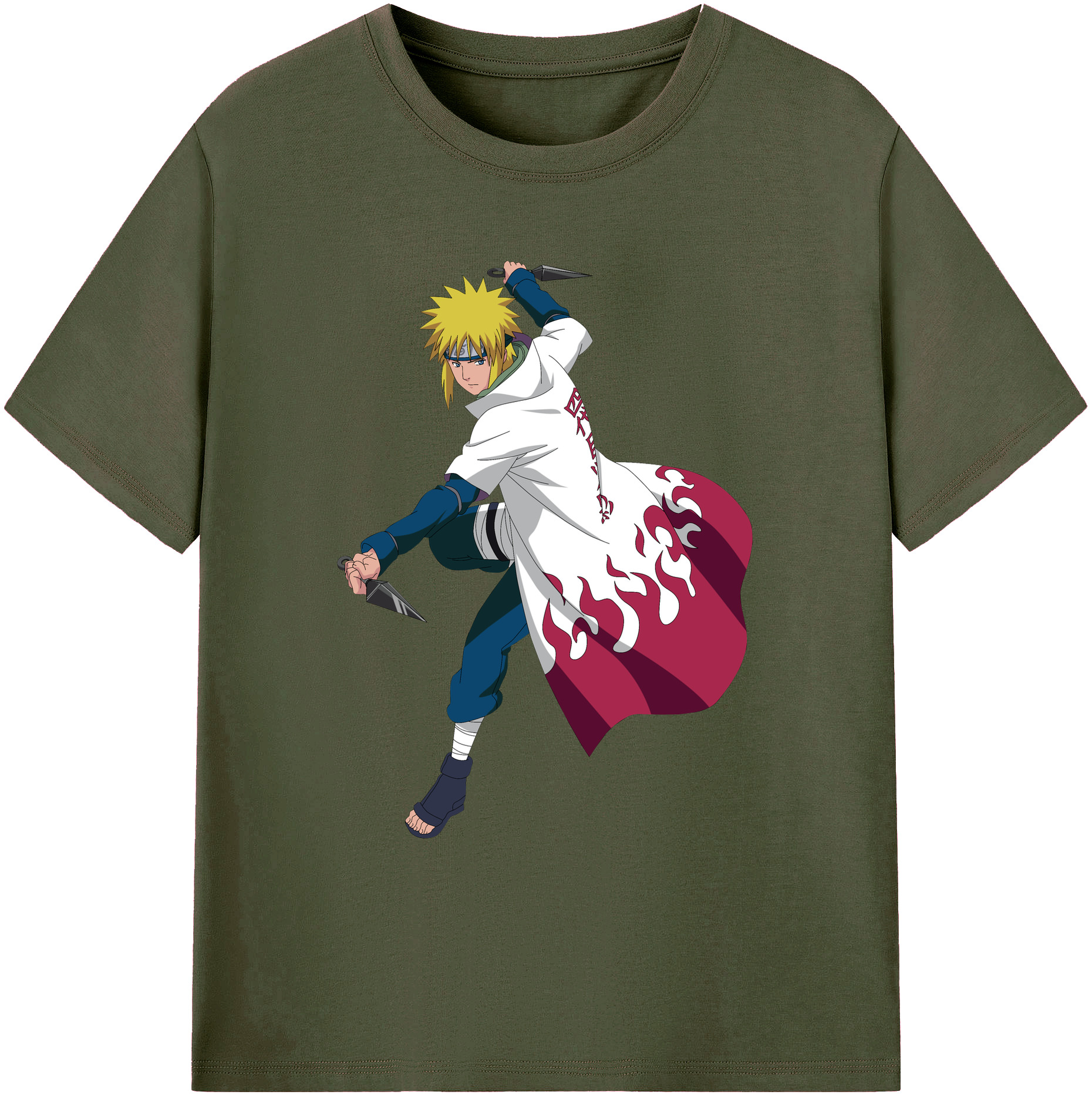 （画像用） NARUTO -ナルト- 波風 ミナト Namikaze Minato 綿100％ メンズ半袖Tシャツ｜肌触りやわらか＆通気性